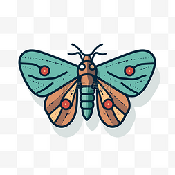 用素材图片_平面和彩色设计中的孤立飞蛾图标