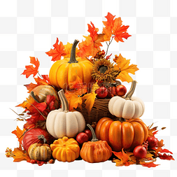 感恩节或万圣节的秋季装饰