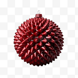 红色形丝带图片_深红色圣诞树玩具或球体积和逼真