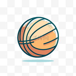 带线条的篮球插图 向量