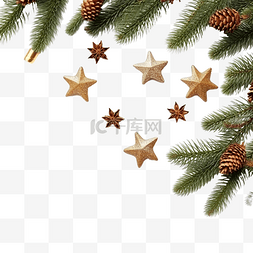 圣诞组合图片_带有树枝和装饰品的圣诞组合物
