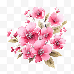 粉彩花图片_粉紅色的水彩花