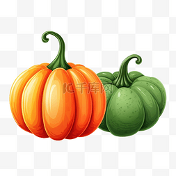 圣女果糖葫芦图片_万圣节和感恩节的两个南瓜橙色和