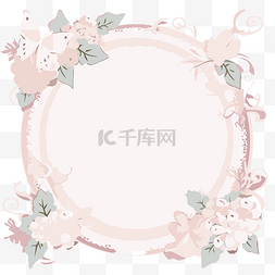 婚礼边框剪贴画粉红色框架与花朵