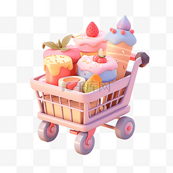 電子商務图片_cart e commerce 3d 插图