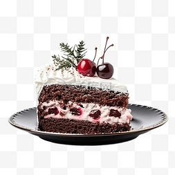 打碟机蛋糕图片_一片美味的黑福雷斯特蛋糕