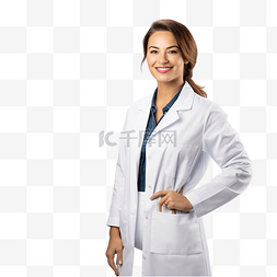 一位身穿白色制服的女医生在圣诞