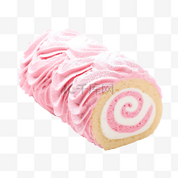 心形粉色奶油卷蛋糕