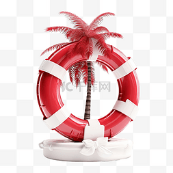 3d 红色白色救生圈用于水安全水溅