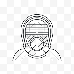 形状对称图片_佩戴防毒面具的佩戴者的细线矢量
