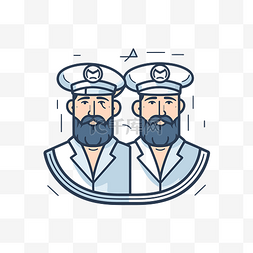 水手图标图片_矢量风格的水手双胞胎标志
