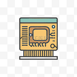 计算机的芯片图片_以大胆的轮廓风格 向量