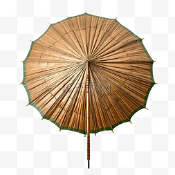 孤立的椰子叶制成的单沙滩伞阳伞