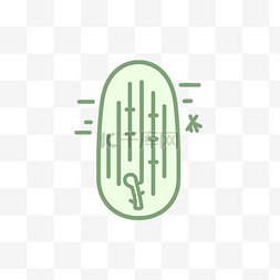 黄瓜的简单轮廓绿色插图 向量