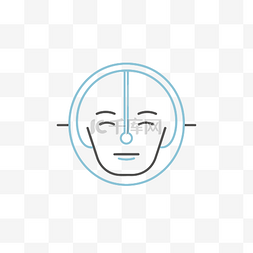 描绘男人脸的线性图标 向量