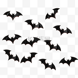 黑金色动物图片_橙色表面上有黑蝙蝠的万圣节假期