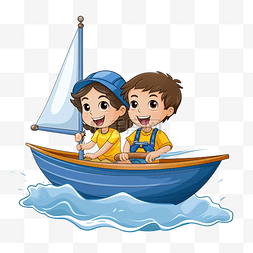 孩子们在划船