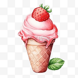 欧式婚车图片_水彩草莓冰淇淋草莓