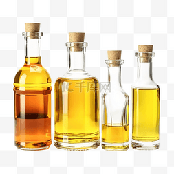 玻璃瓶中花图片_不同玻璃瓶中的大套件油，用于烹
