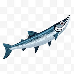 鱼字体图片_梭鱼剪贴画海鲭鱼卡通插图 向量