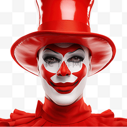 小丑脸红色大帽子