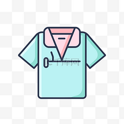 蓝色和粉色衬衫或磨砂符号或轮廓
