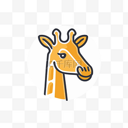 长颈鹿背景图片_橙色圆圈中棕色长颈鹿的标志 向