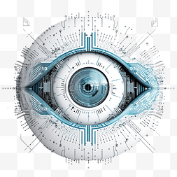 密码眼睛png图片_3d 插图眼睛扫描安全