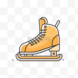 曲棍球icon图片_白色背景上的黄色滑冰图标 向量