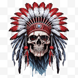 印第安人头饰图片_头骨 酋长 印第安人 美洲原住民