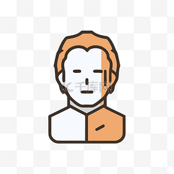 迈克尔矢量图片_角色的脸被置于橙色和灰色图案中