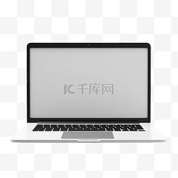 蓝色笔记本电脑图片_用于装饰技术的具有空白屏幕监控