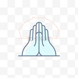 祈祷者双手的线条图标 向量