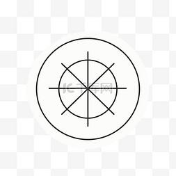 圆圈中的线性罗盘图标 向量