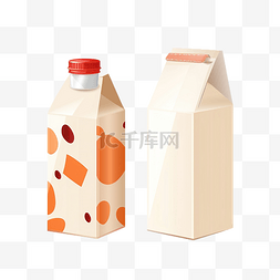 牛奶和果汁纸板剪贴画
