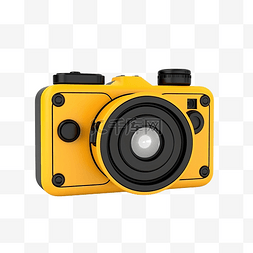 黑色相机图片_3d 黄色黑色卡通相机插图