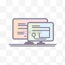显示器屏幕和键盘计算机概述图标