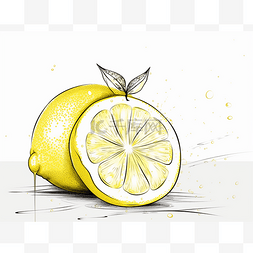 黄色柠檬背景图片_白色背景上带有黄色切片的柠檬