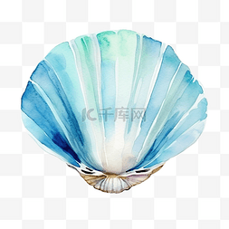 海洋自然图片_水彩蛤剪贴画
