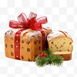 圣诞蛋糕节日糕点和木制圣诞装饰