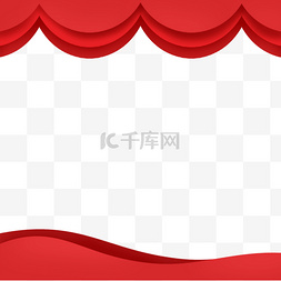 兔年大吉金色元素图片_春节兔年中国新年红色剪纸幕布边