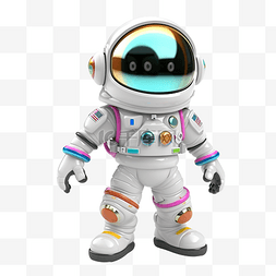 多彩有趣图片_多彩有趣的宇航员与宇航服的 3D 