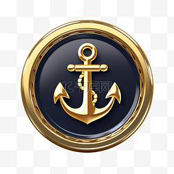 海军的锚链图片_带链圆的锚PNG插图