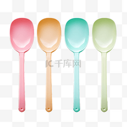 塑料冰淇淋勺彩色png文件