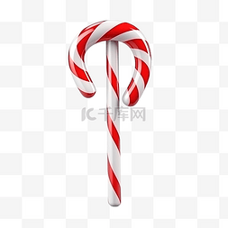圣诞糖果手杖甜与红丝带 3d 渲染