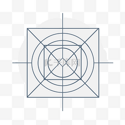 方形插图中心几何符号的轮廓 向