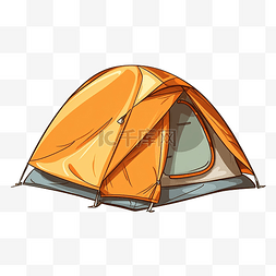 安靜图片_草棕色卡通露营旅行帐篷