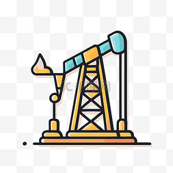 油井图标插图石油钻井概念 向量