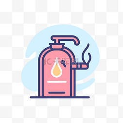 水上消防图片_白色背景上的粉红色饮水机图标 