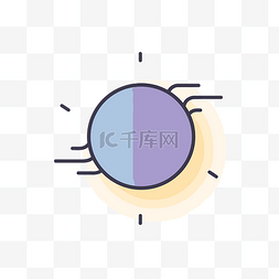 简单太阳图片_白色背景上带有紫色颜色的简单太
